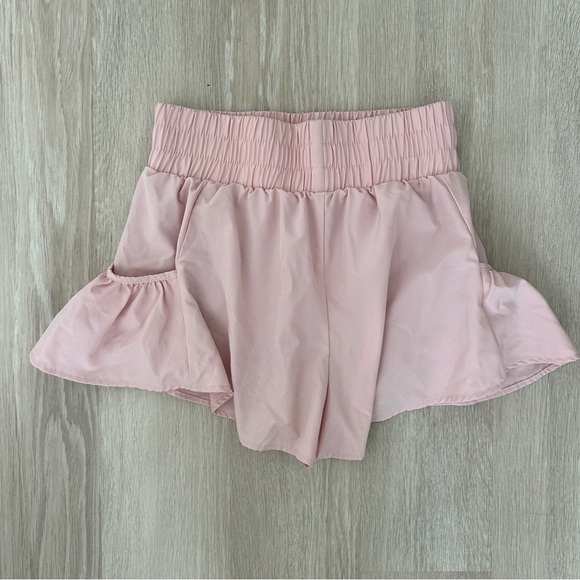 Pink Ruffle Running Shorts - Picture 2 of 2